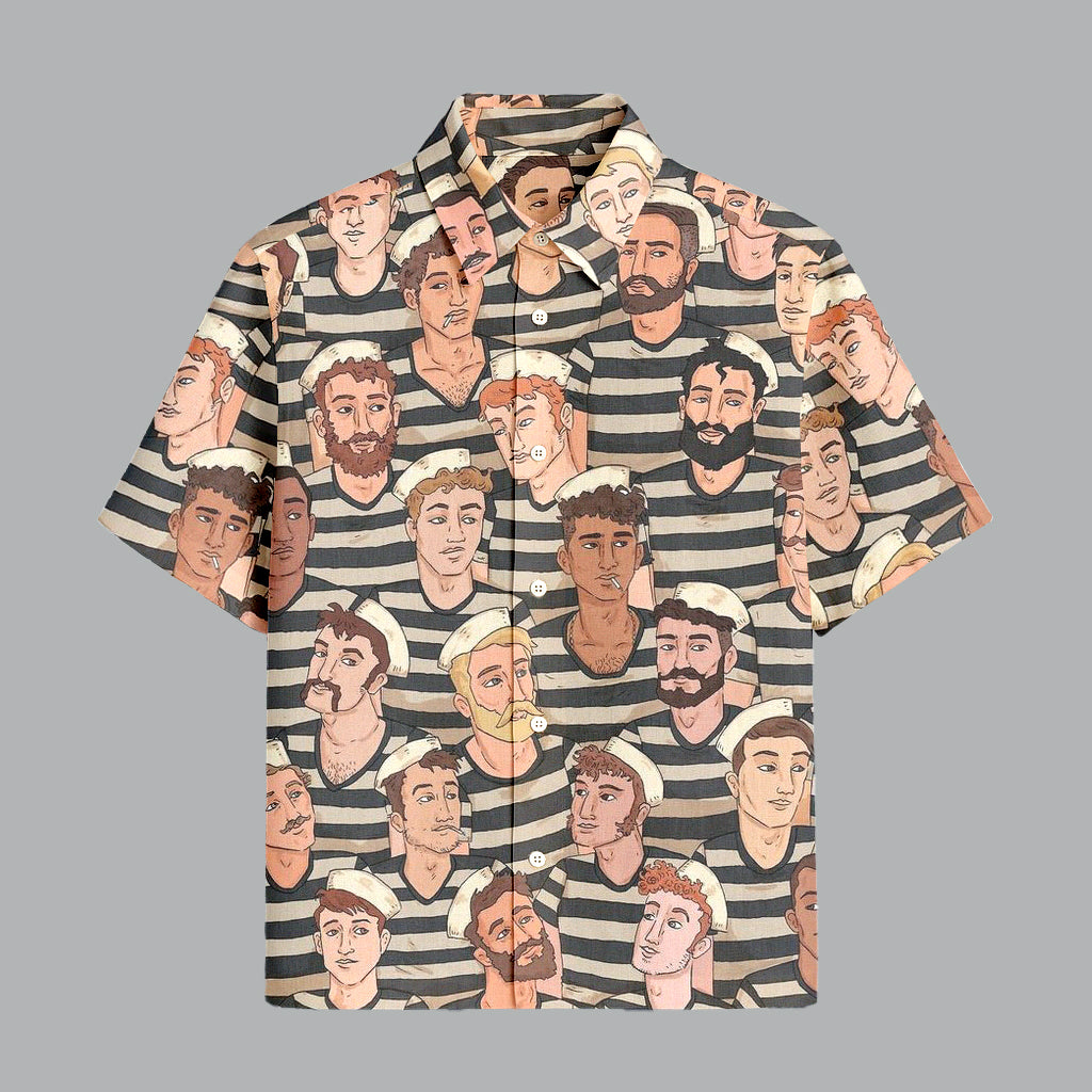 Menline Brown And Cream Printed Half Sleeve Shirt