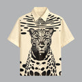 Menline Beige Printed Half Sleeve Shirt