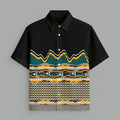 Menline Black Printed Half Sleeve Shirt