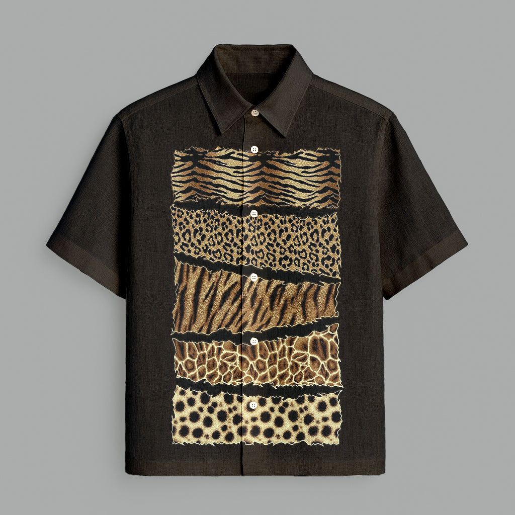 Menline Black Printed Half Sleeve Shirt