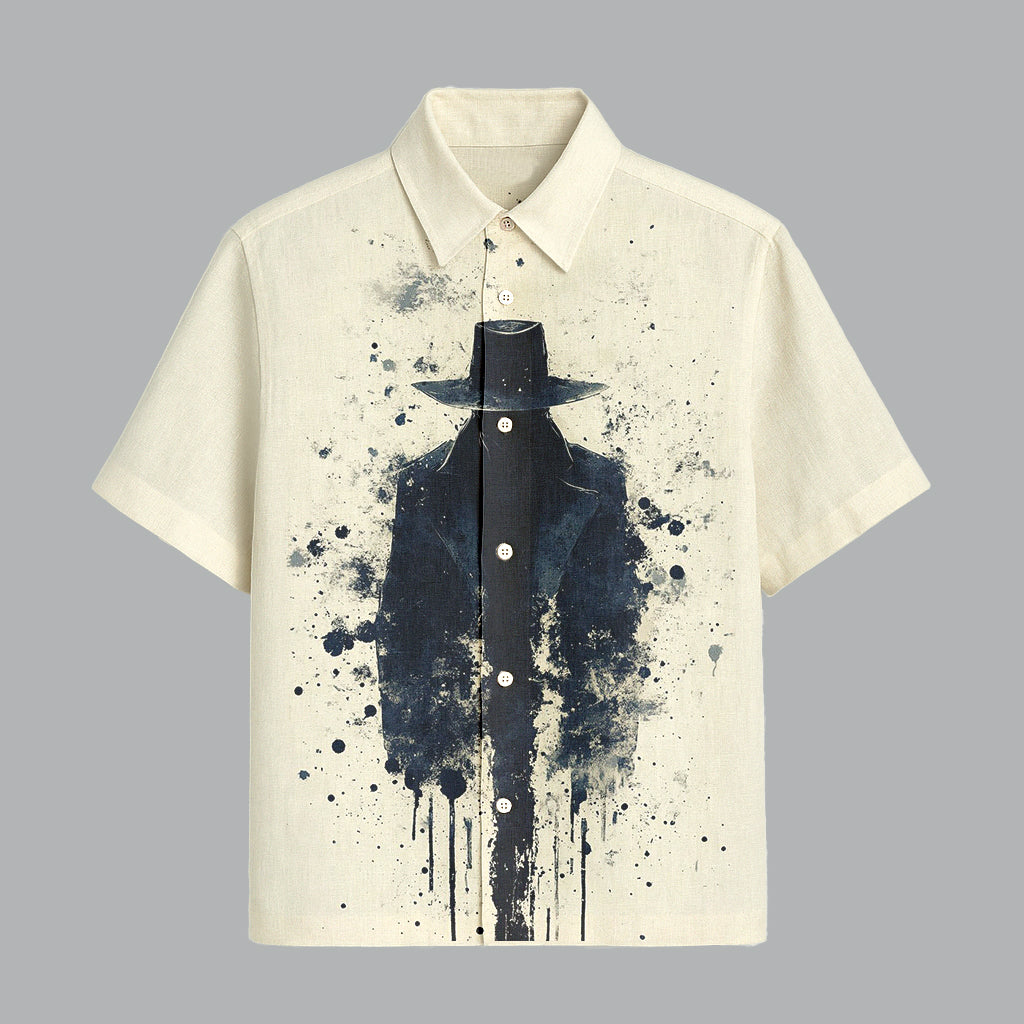 Menline Cream Printed Half Sleeve Shirt