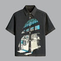 Menline Black Printed Half Sleeve Shirt