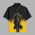 Menline Black Printed Half Sleeve Shirt