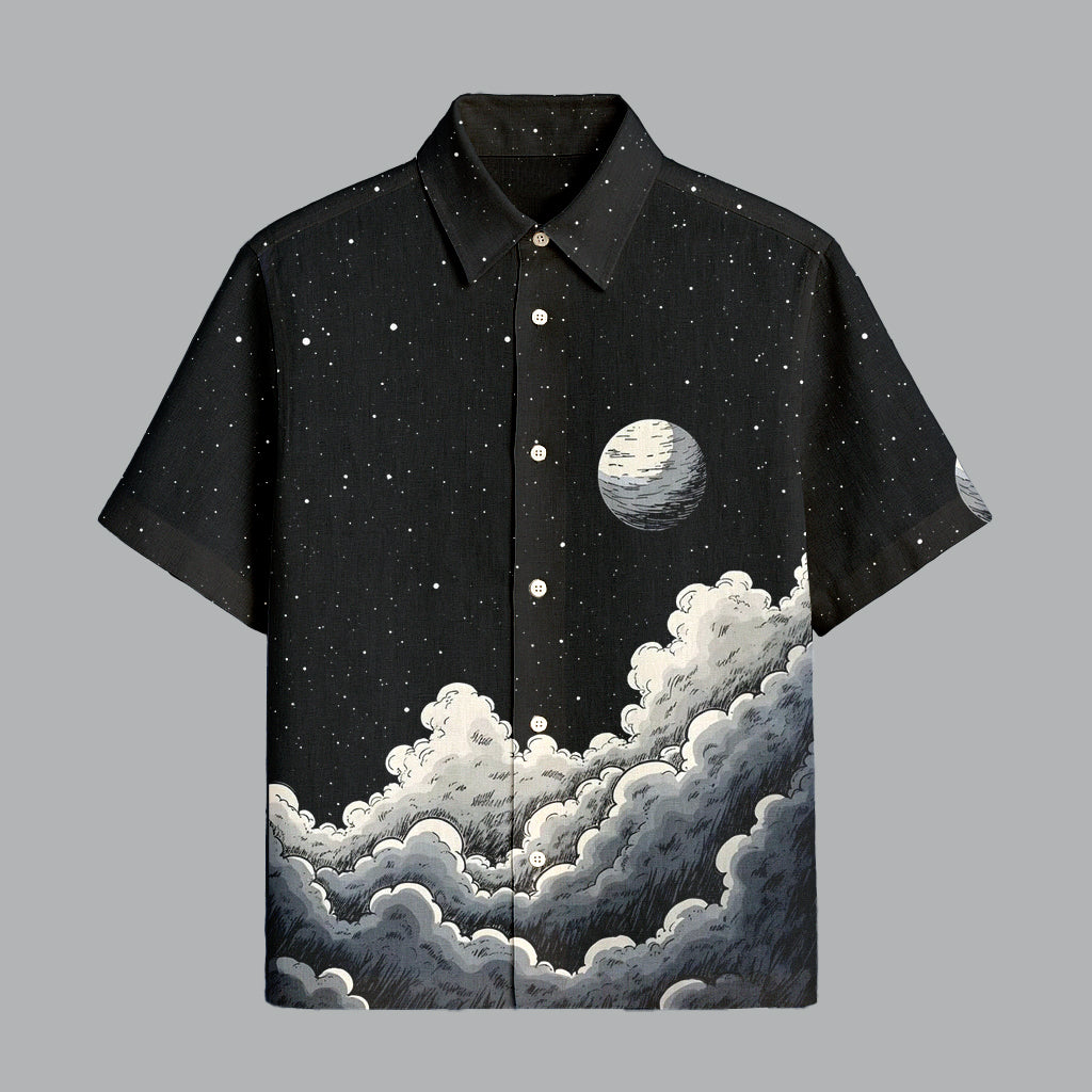 Menline Black Printed Half Sleeve Shirt