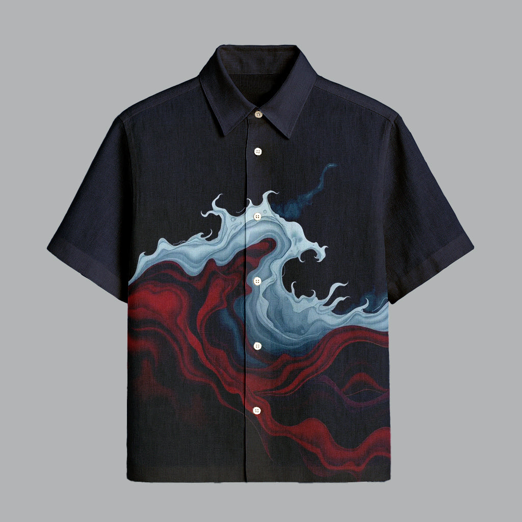 Menline Black Printed Half Sleeve Shirt