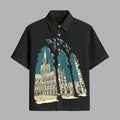 Menline Black Printed Half Sleeve Shirt