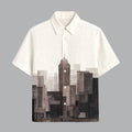 Menline Beige Printed Half Sleeve Shirt