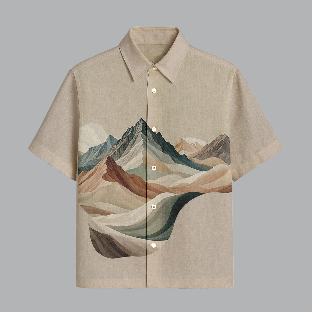 Menline Brown Printed Half Sleeve Shirt